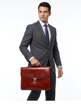 NEW Tony Perotti Italian Full Grain Bull Leather Briefcase Satchel - NWT